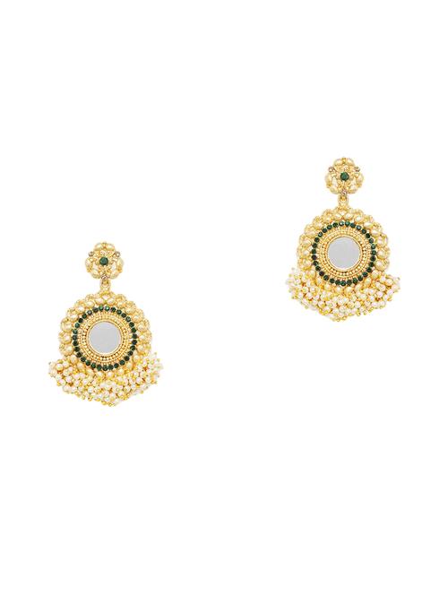 gold metal chandballi earring - 16506587 - Standard Image - 0