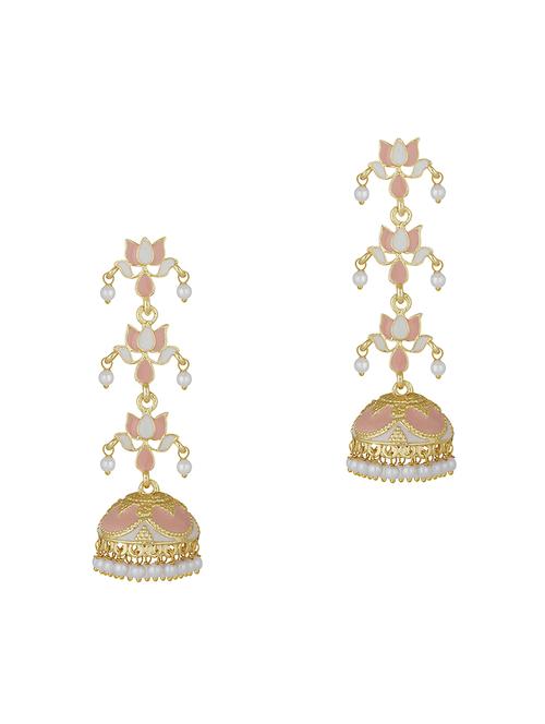 gold metal jhumka earring - 16506640 -  Standard Image - 0
