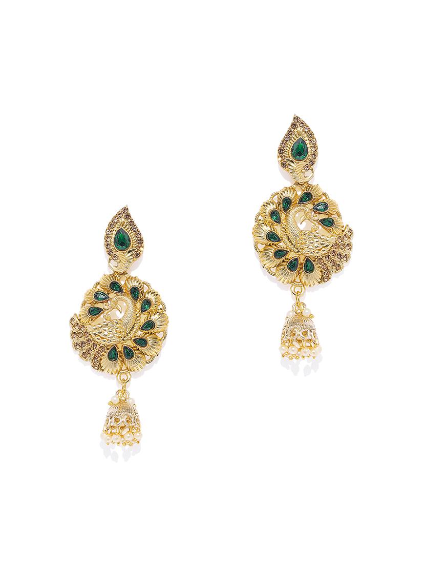 gold metal drop earring - 16506642 -  Zoom Image - 0