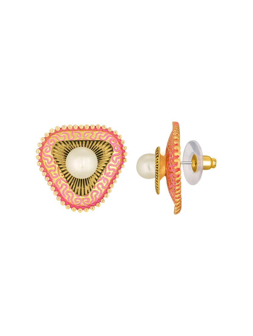 gold metal studs earring - 16506644 -  Standard Image - 1