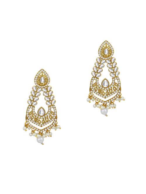 gold metal drop earring - 16506662 - Standard Image - 0