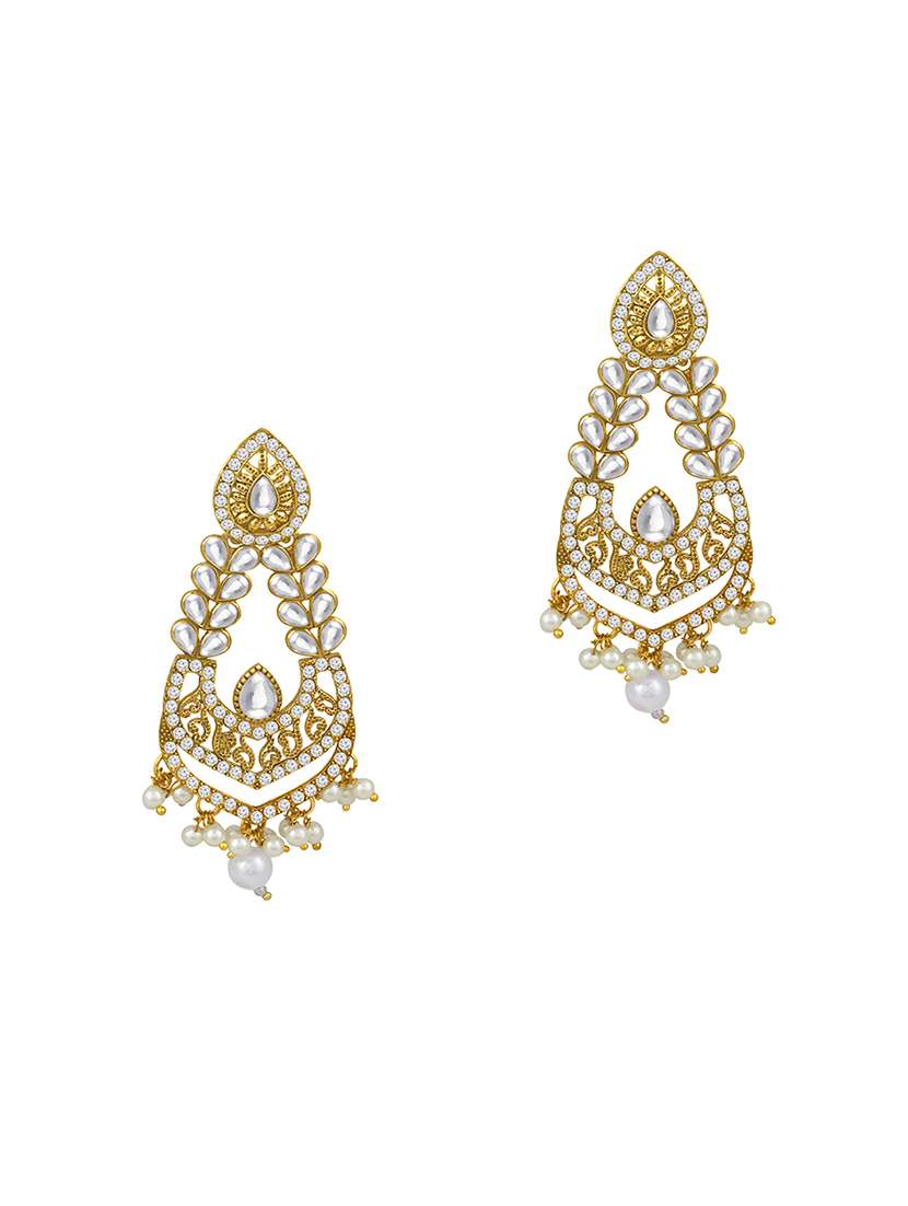 gold metal drop earring - 16506662 - Zoom Image - 0