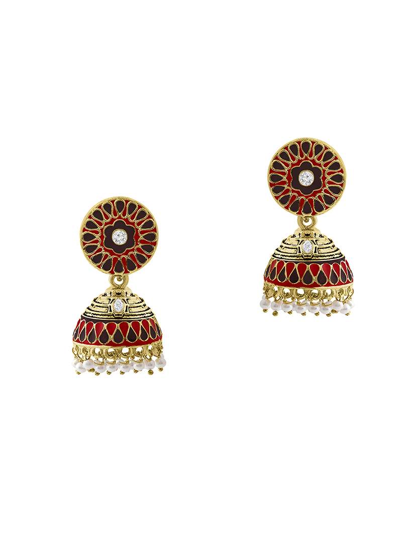 gold metal jhumka earring