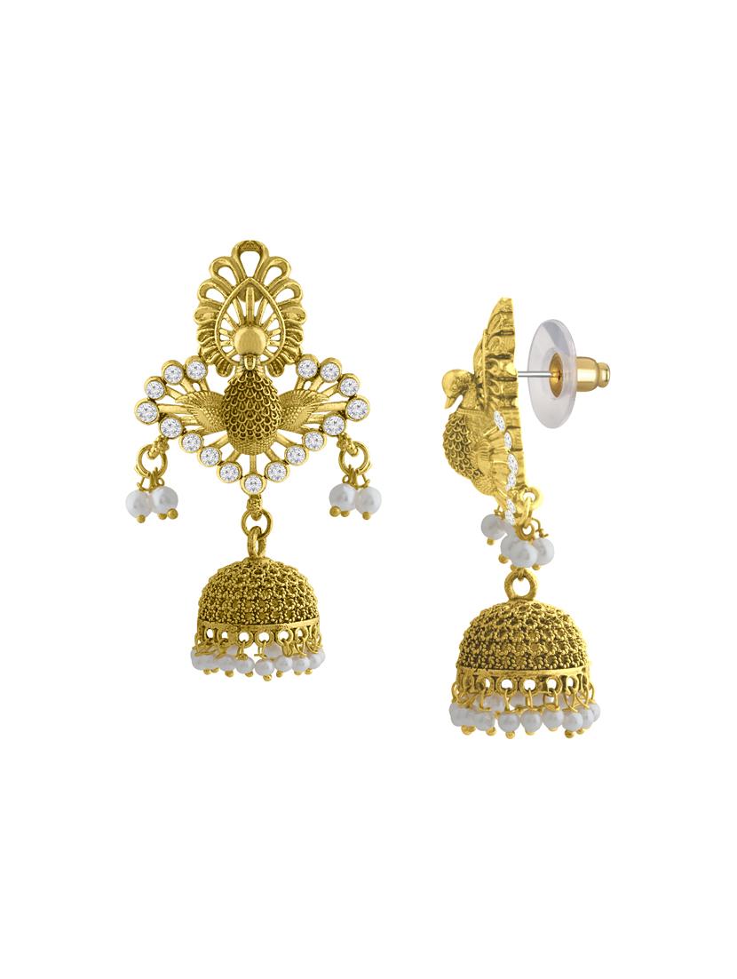 gold metal drop earring - 16506668 -  Standard Image - 1