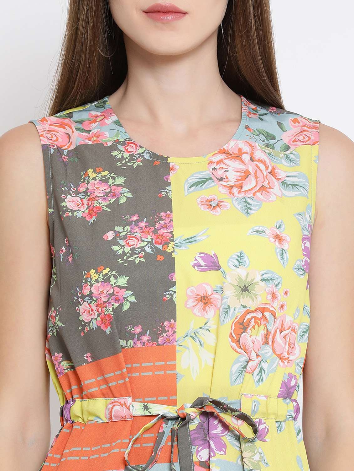 draw string floral a-line dress - 16506749 -  Standard Image - 4