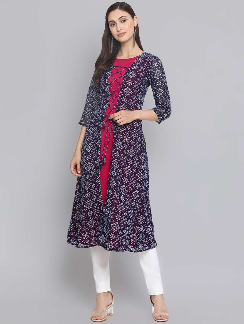 printed a-line kurta