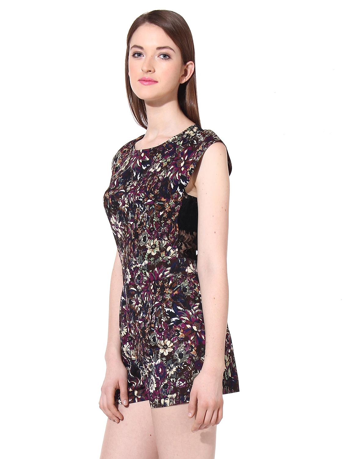 cap sleeved lace detail floral jumpsuit - 16506878 - Standard Image - 1