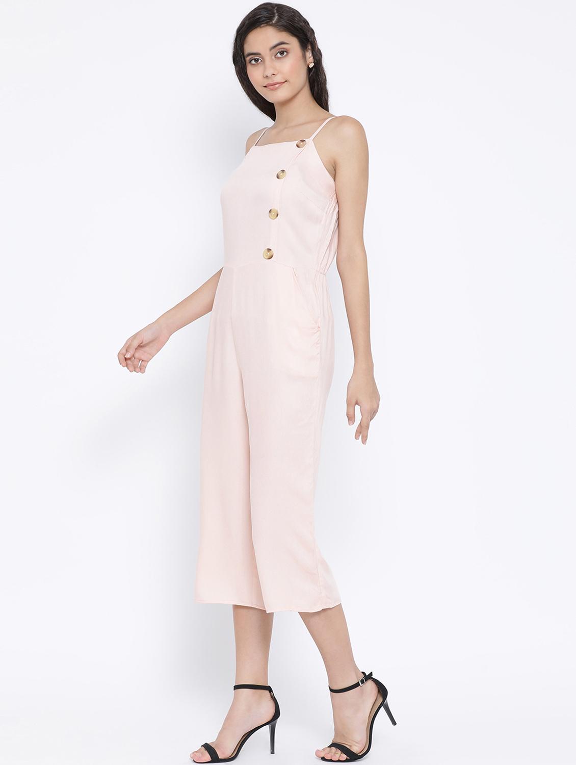 button detail cami neck jumpsuit - 16506880 - Standard Image - 1