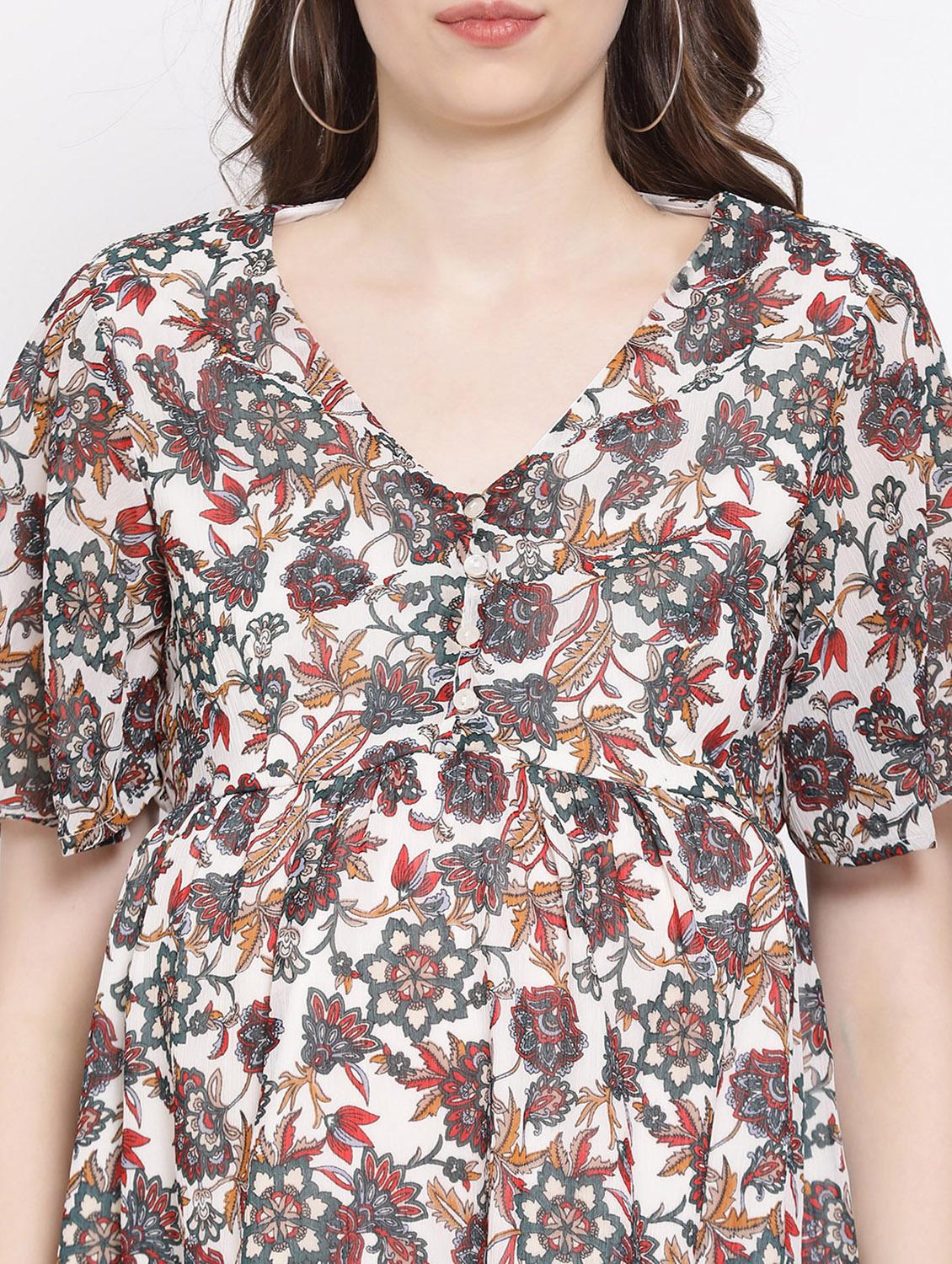 v neck floral maternity dress - 16506890 - Standard Image - 4