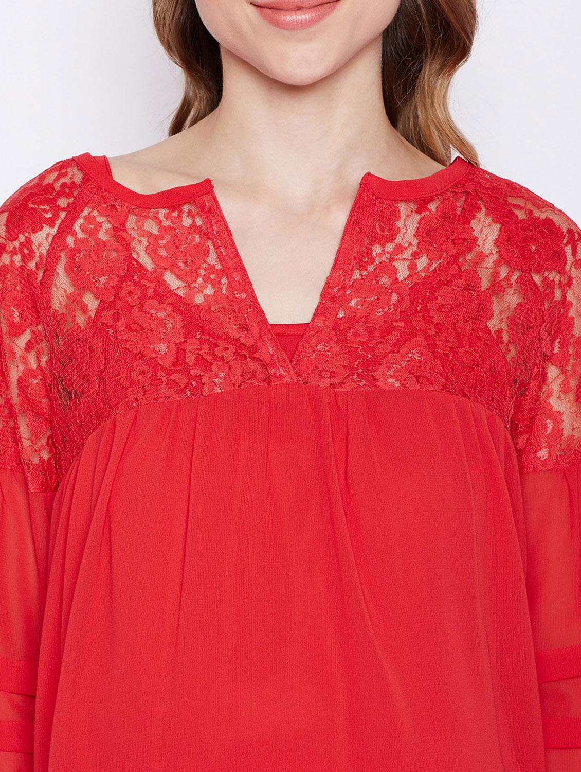 floral laced bishop sleeved maternity top - 16506893 - Standard Image - 4
