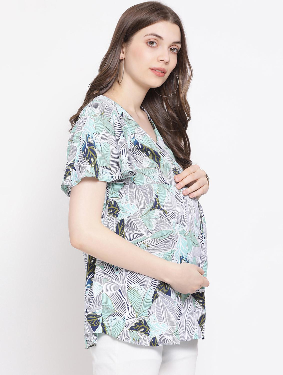 v neck bell sleeved maternity top - 16506901 -  Standard Image - 1