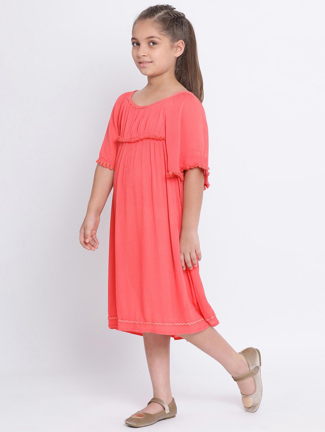 orange viscose frock - 16507041 - Standard Image - 1