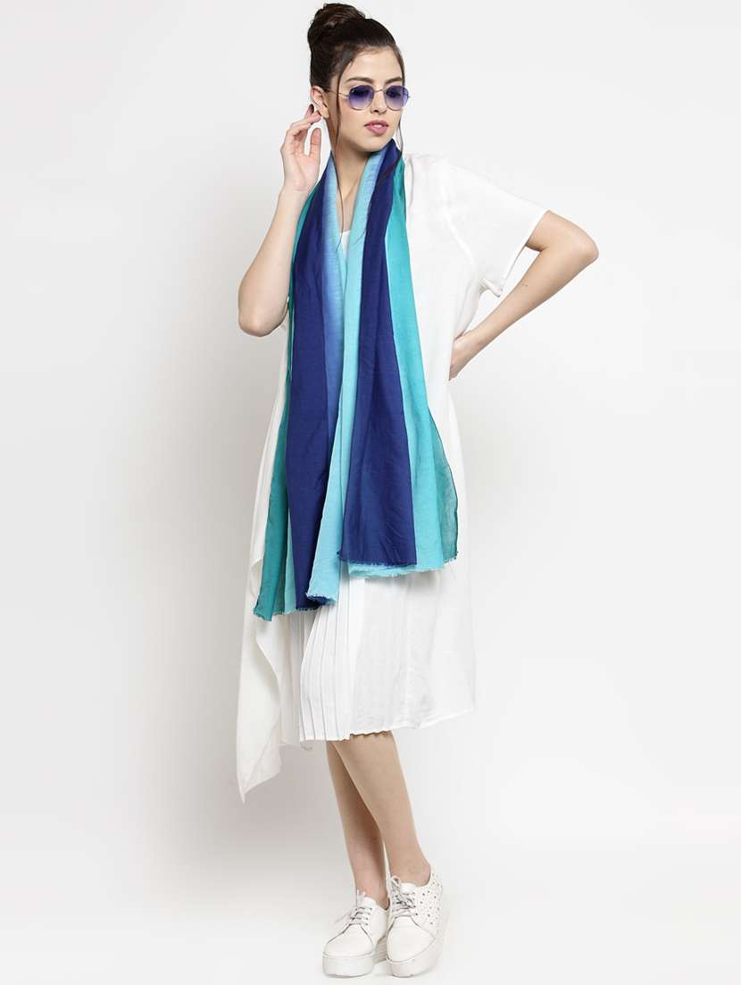 blue pure silk stole - 16508873 -  Standard Image - 1