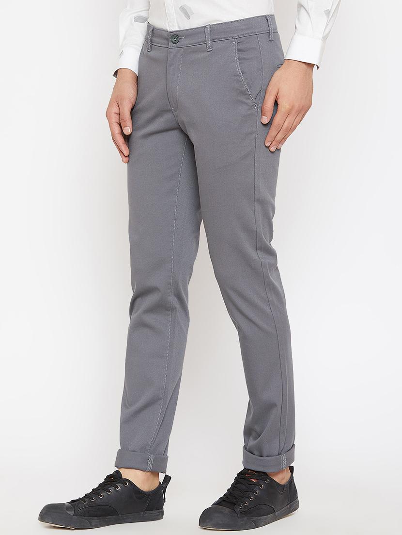 grey solid chinos - 16509394 - Standard Image - 1