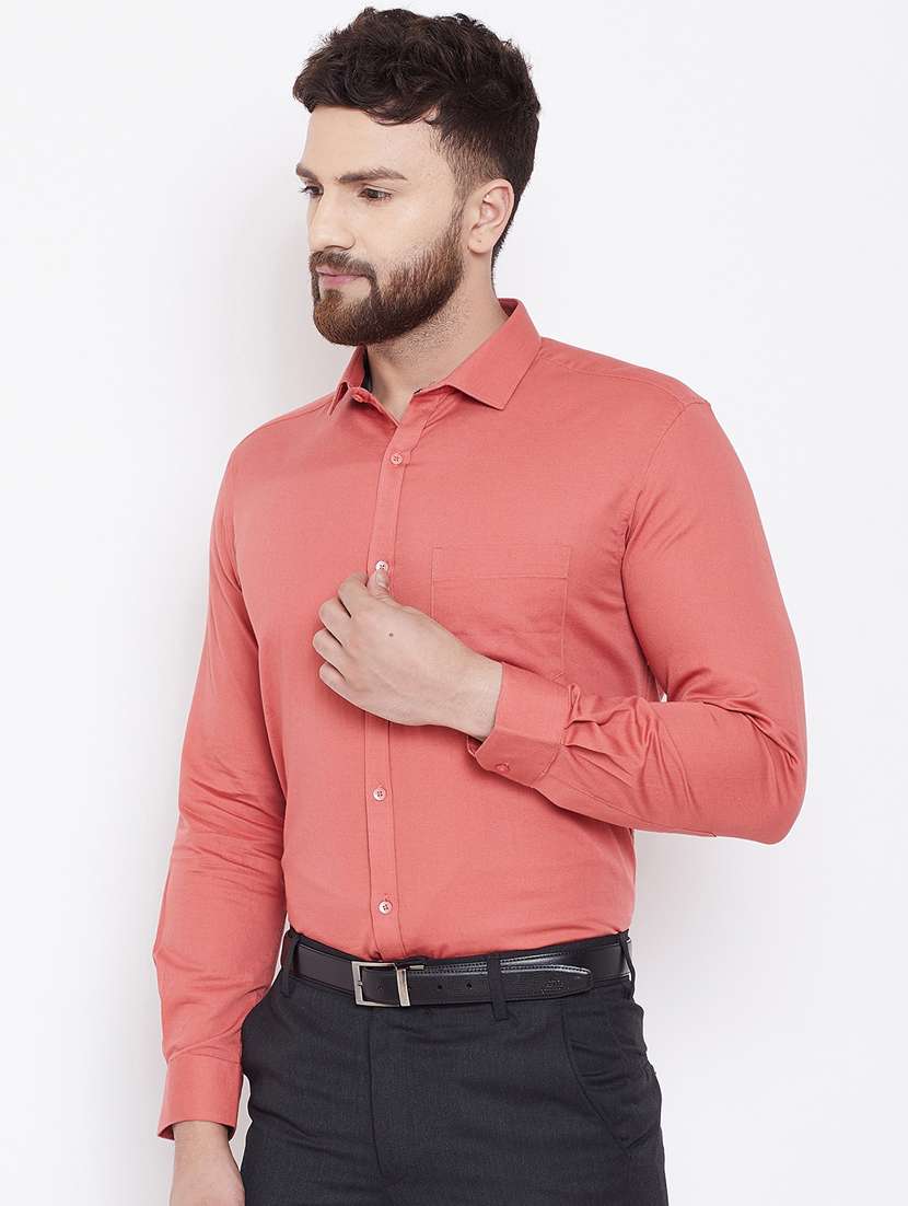 red solid formal shirt - 16509451 - Standard Image - 1