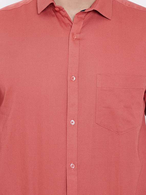 red solid formal shirt - 16509451 - Standard Image - 4