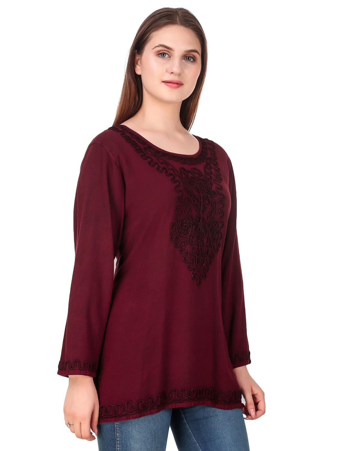 tie up back embroidered tunic - 16510422 - Standard Image - 1