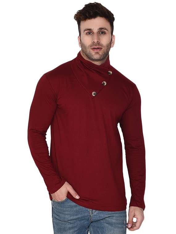 maroon solid t-shirt