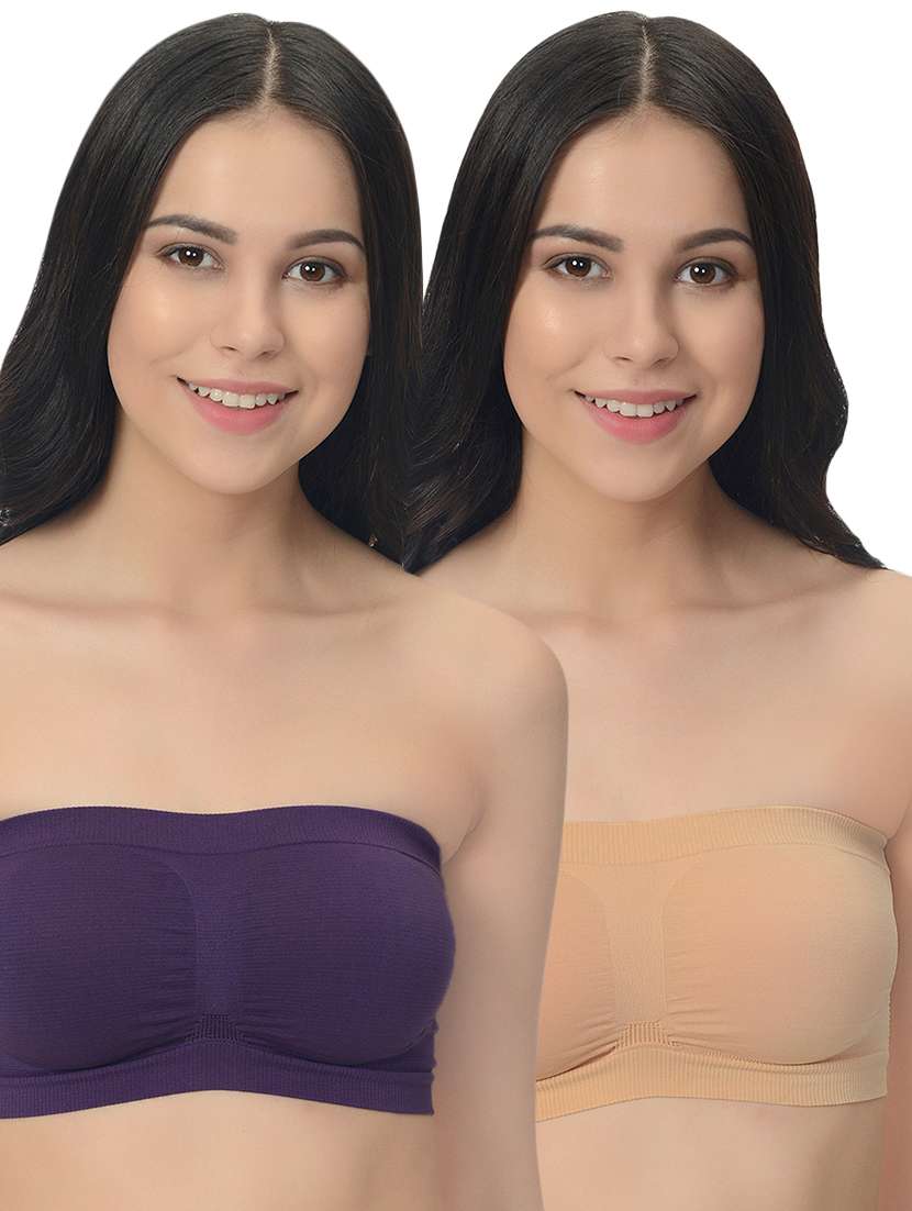 set of 2 solid tube bra
