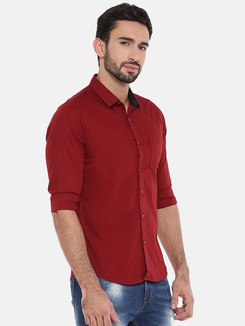 red solid casual shirt - 16516628 - Standard Image - 1