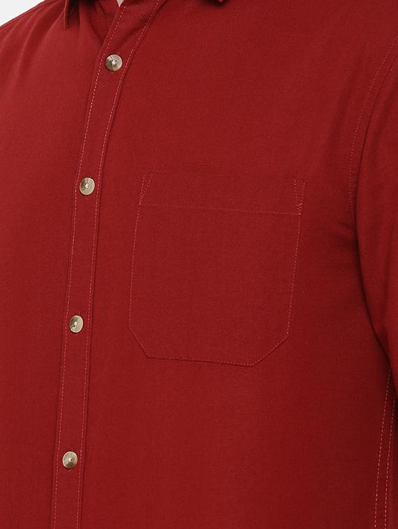 red solid casual shirt - 16516648 - Standard Image - 4