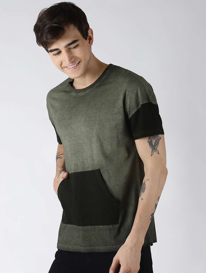 olive green cut & sew ombre t-shirt - 16516750 -  Standard Image - 1