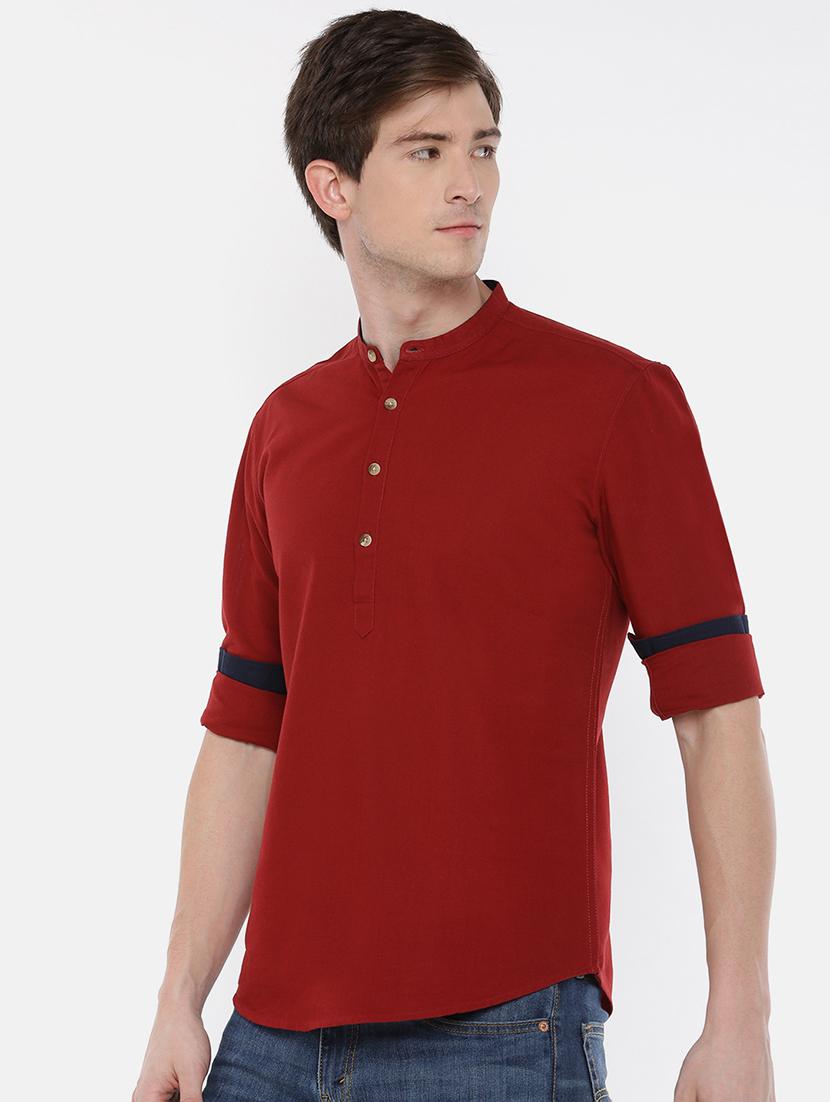 red solid short kurta - 16516782 - Standard Image - 1