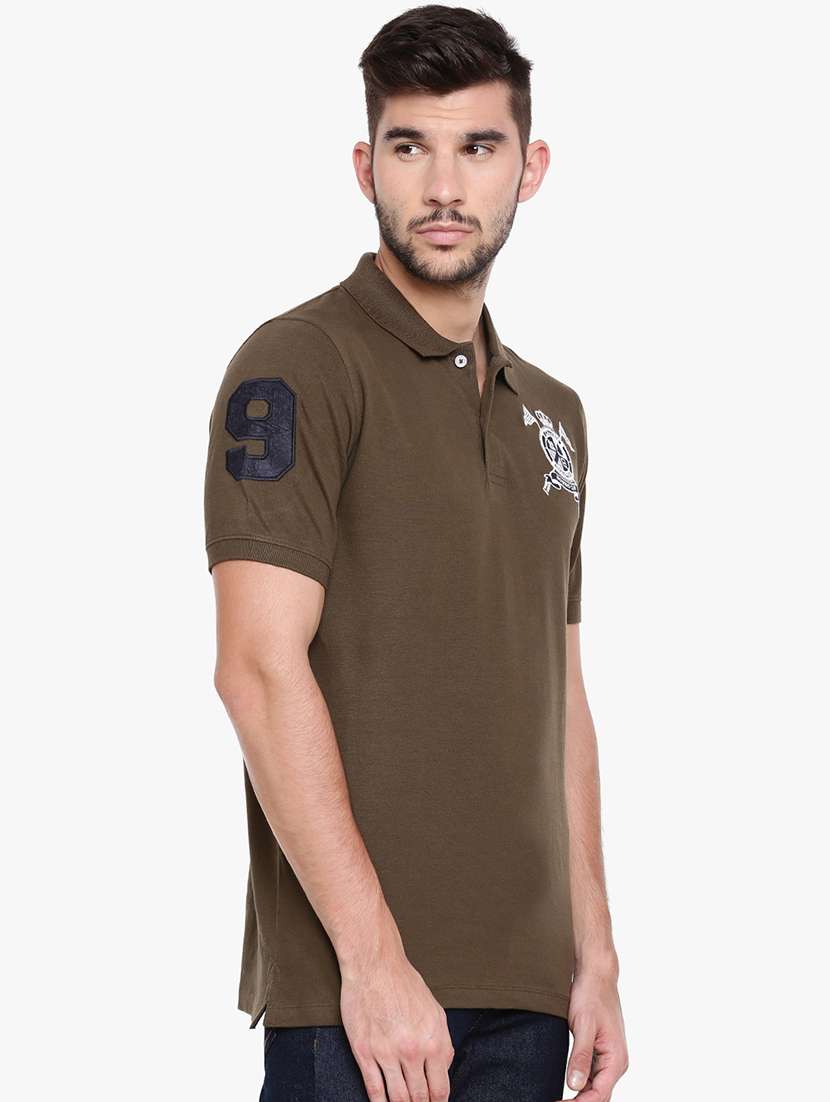 olive green polo t-shirt - 16516971 -  Standard Image - 1