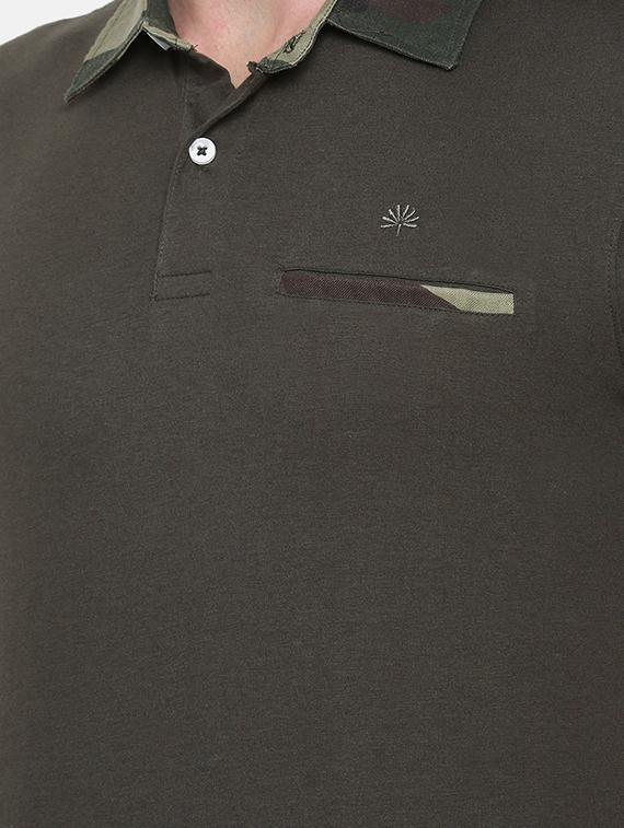 olive green solid pocket t-shirt - 16516996 - Standard Image - 4