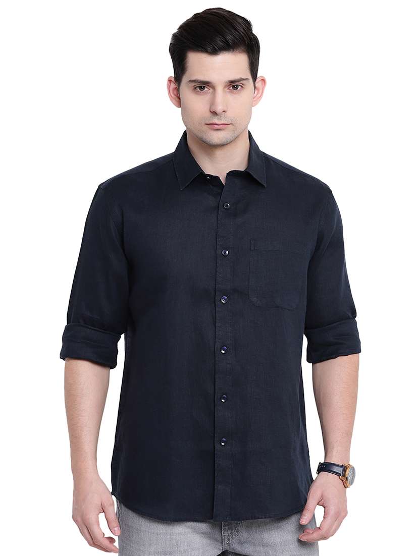 black linen casual shirt
