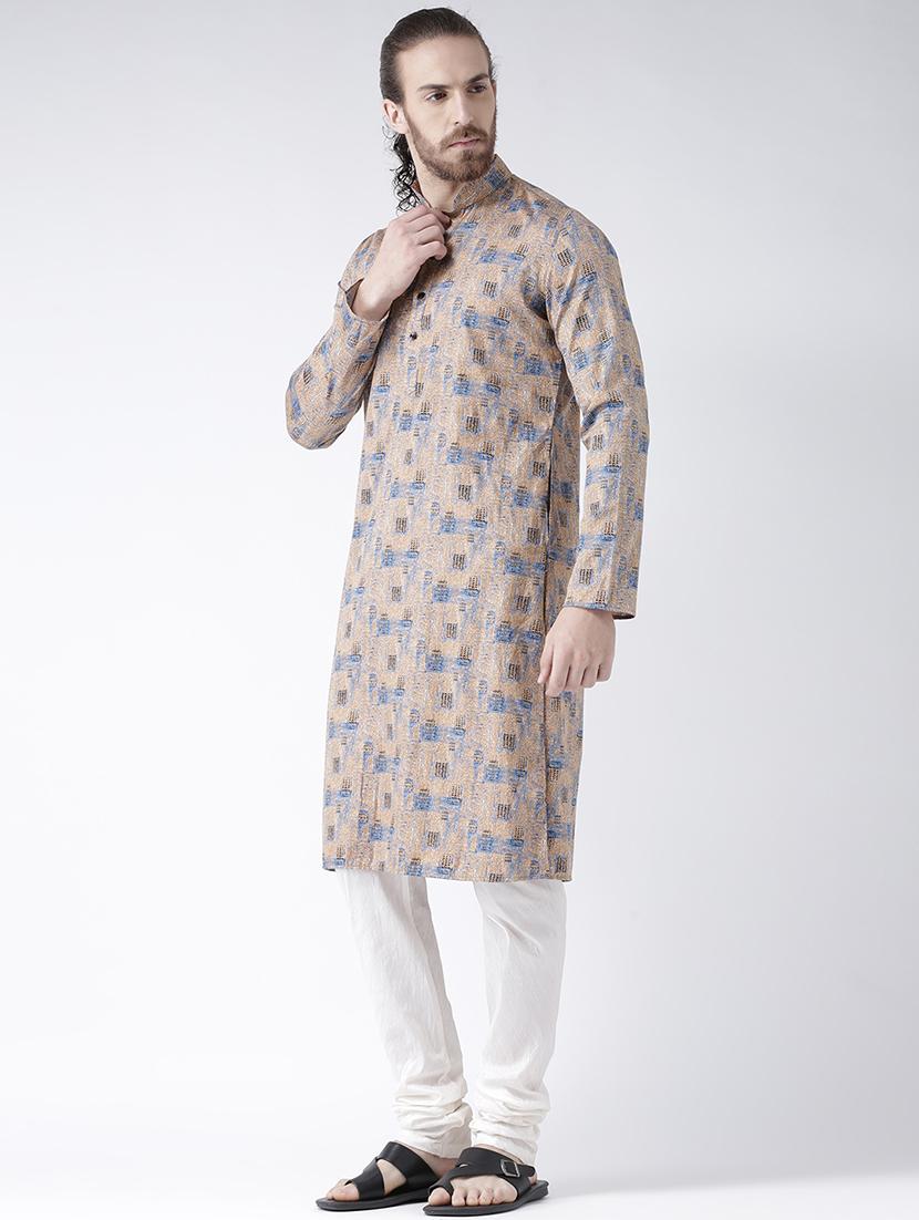 brown linen kurta pyjama set - 16520756 - Standard Image - 1