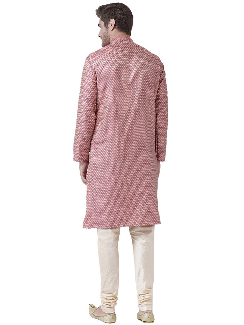 pink silk blend kurta pyjama set - 16520780 -  Standard Image - 1