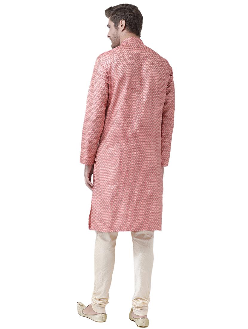 pink silk blend kurta pyjama set - 16520782 -  Standard Image - 1