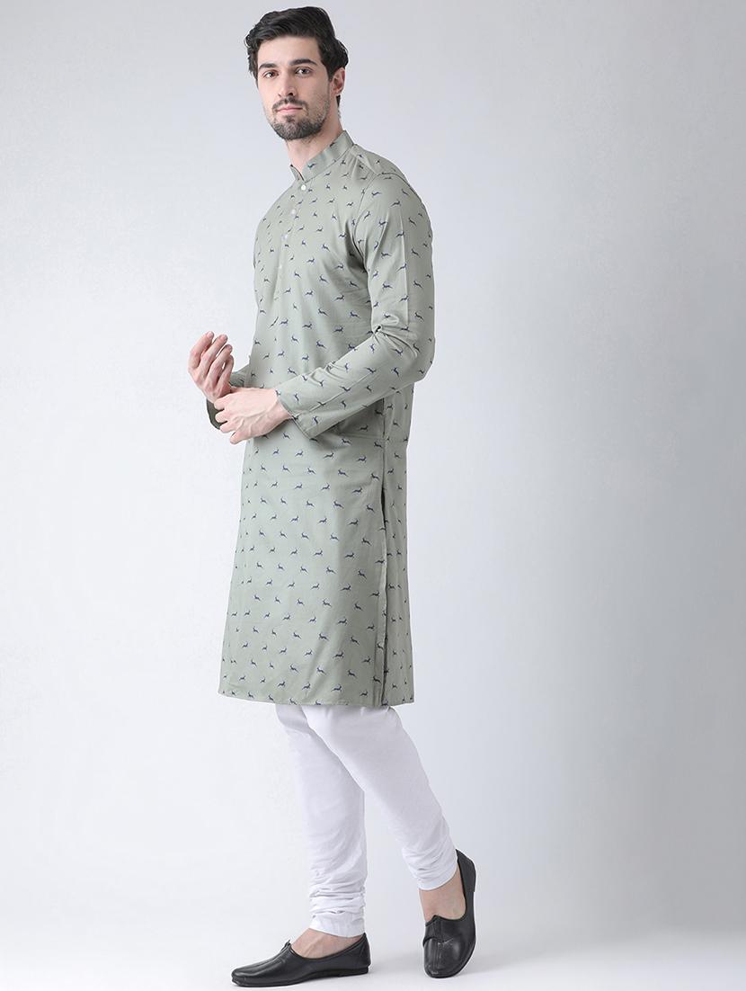 grey printed kurta pyjama set - 16520794 - Standard Image - 1