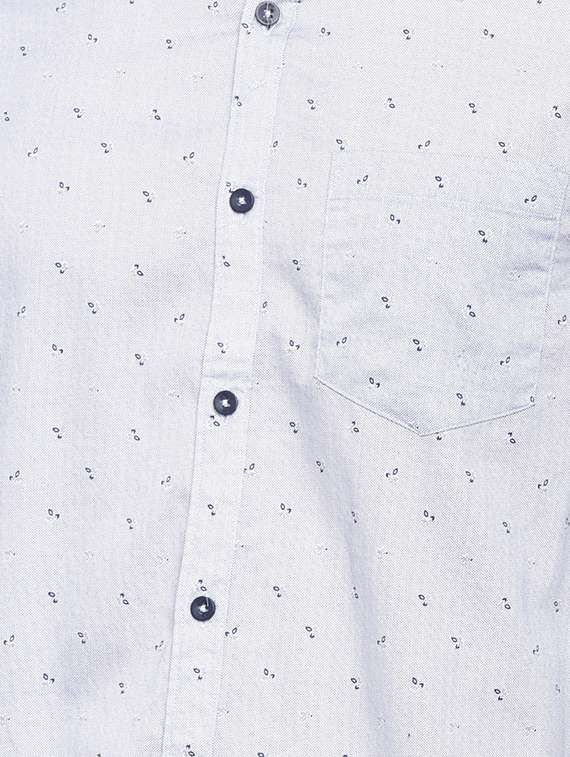 light grey printed casual shirt - 16523935 - Standard Image - 4