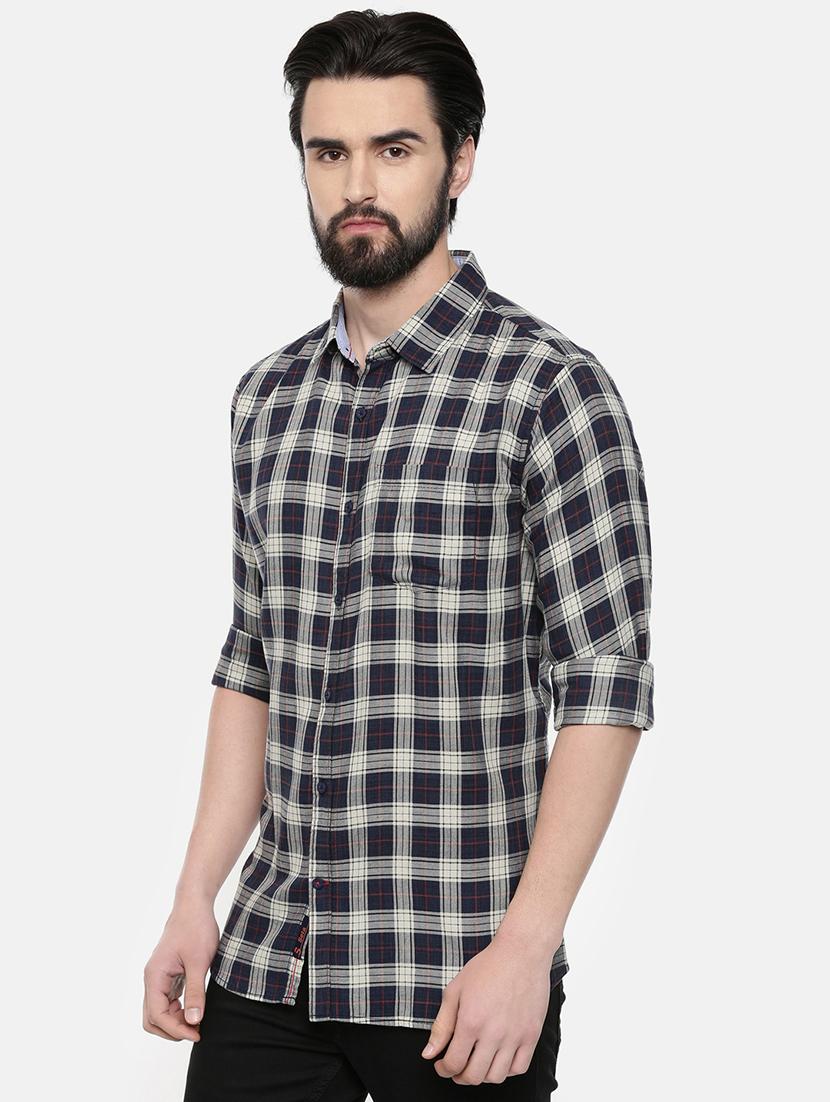 dark blue checkered casual shirt - 16523947 -  Standard Image - 1