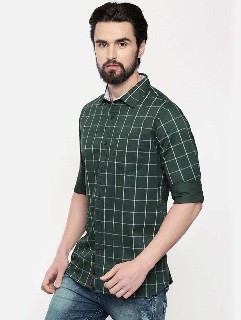 green checkered casual shirt - 16523971 - Standard Image - 1