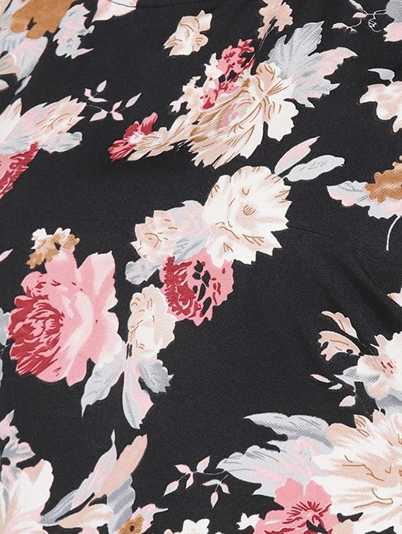 gathered hem floral a-line dress - 16524134 - Standard Image - 4
