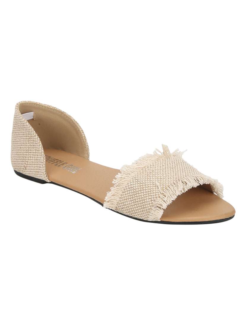beige slip on sandals