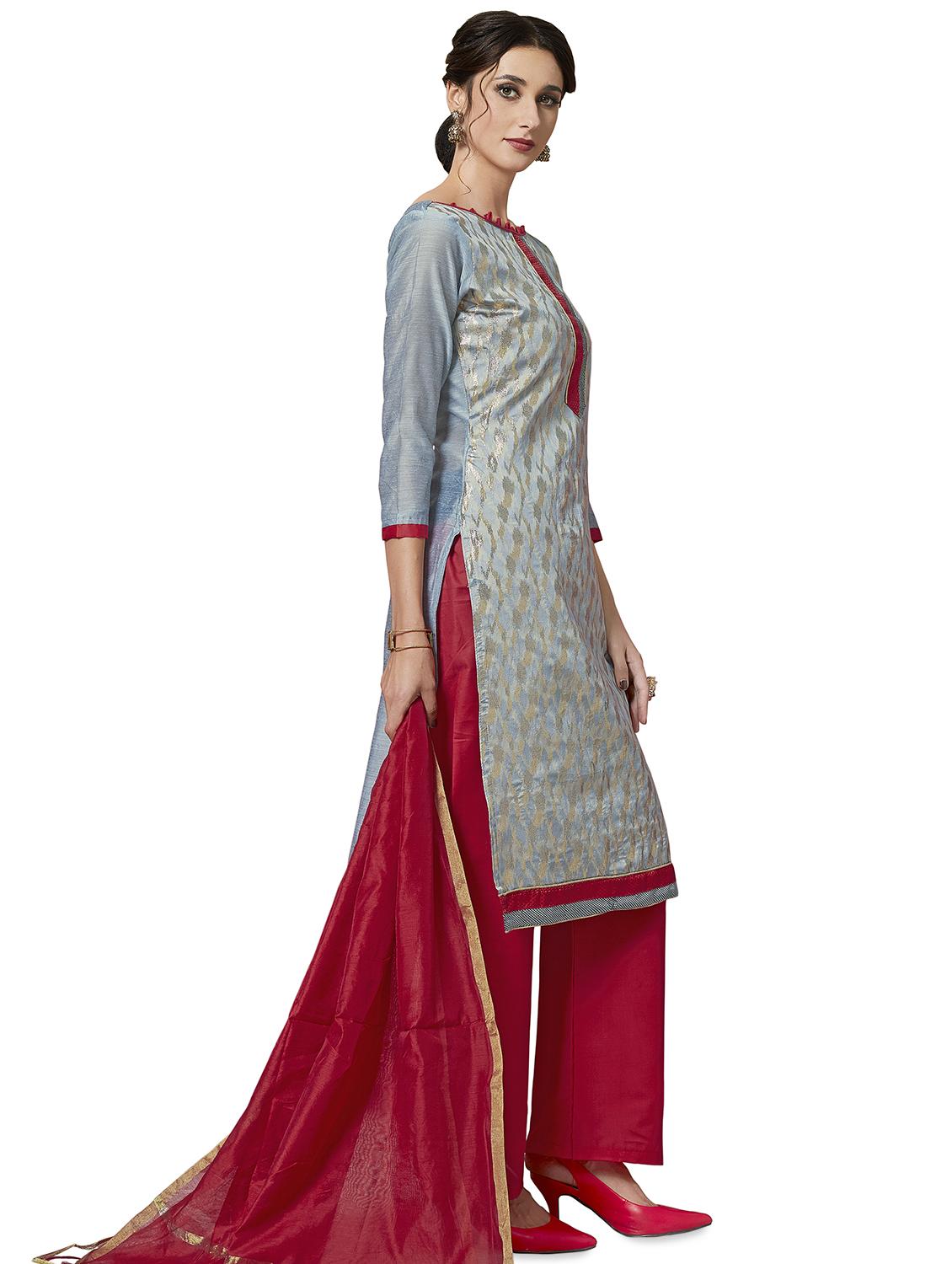pure jacquard banarasi dress material - 16526342 -  Standard Image - 1