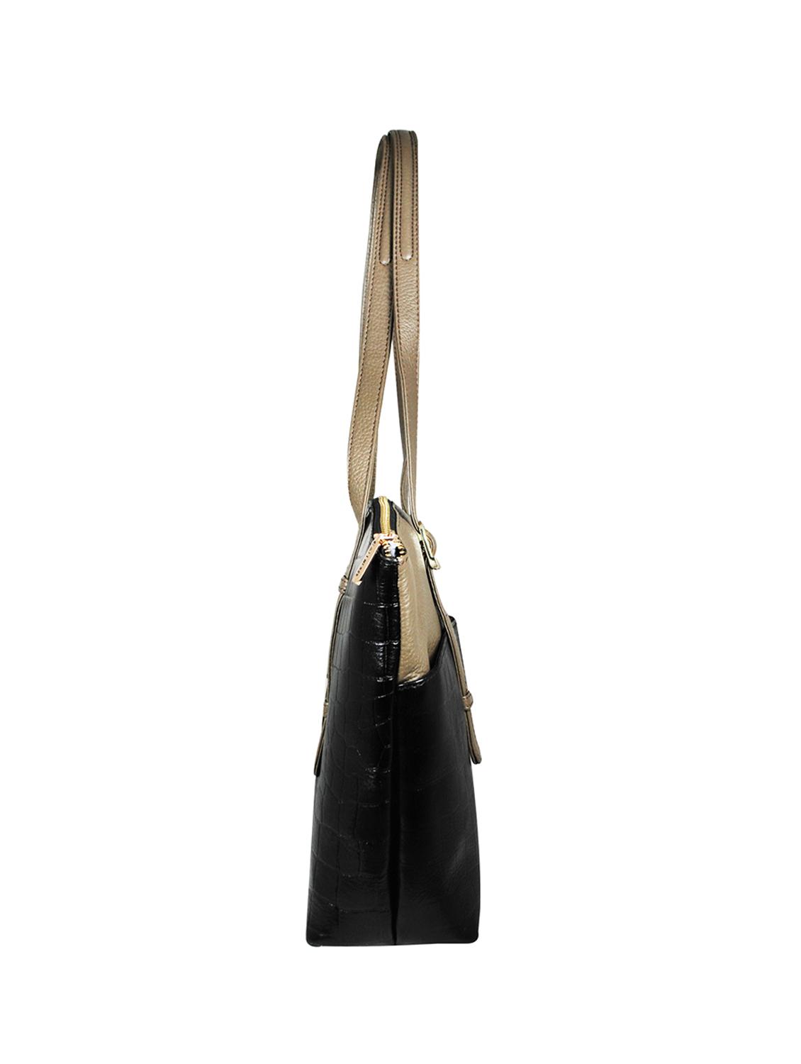 black leather regular tote - 16526349 - Standard Image - 4