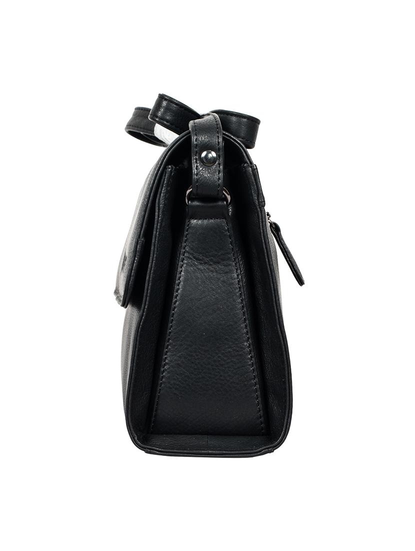 black solid regular sling bag - 16526353 - Standard Image - 4