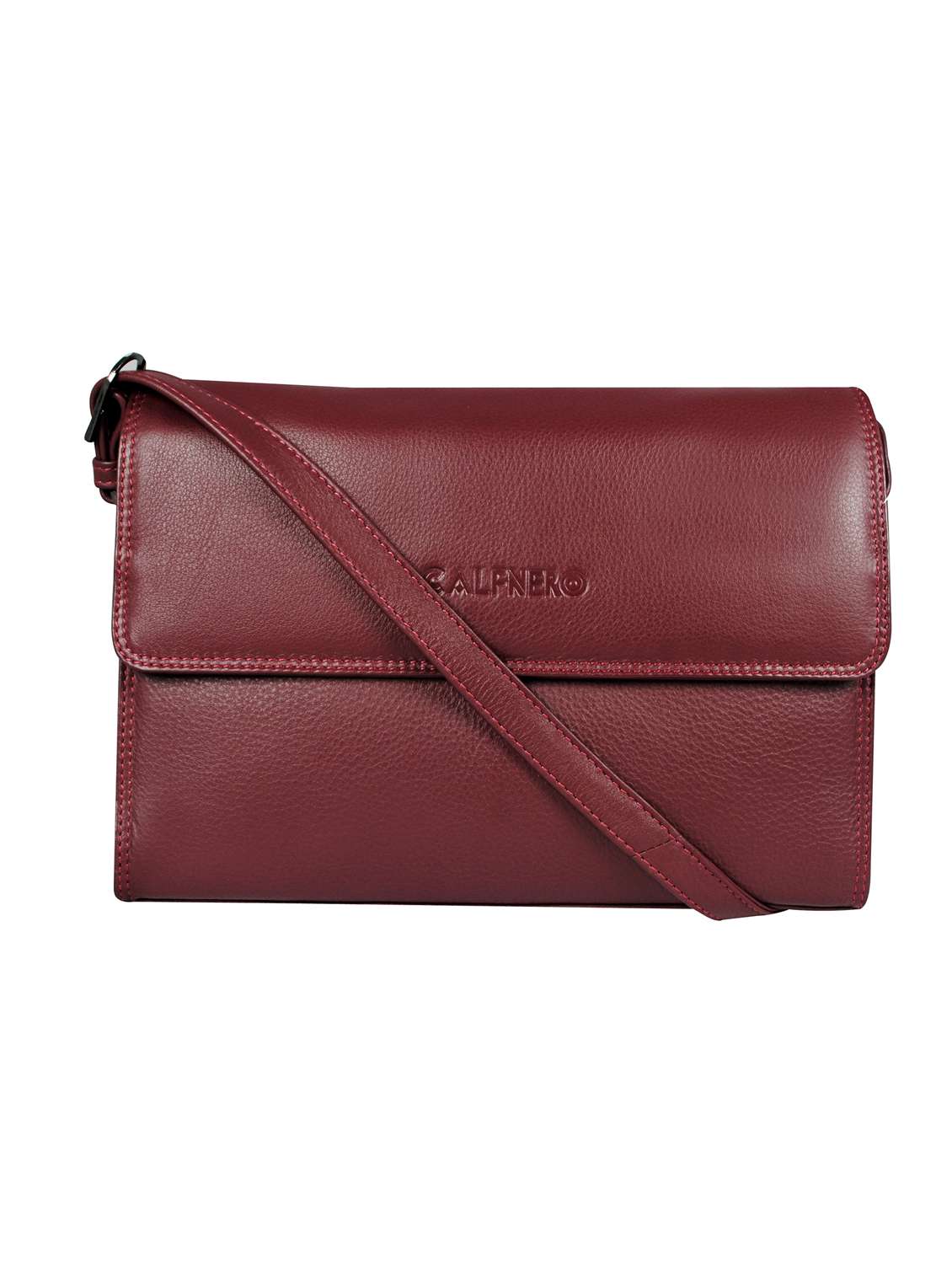 maroon solid regular sling bag