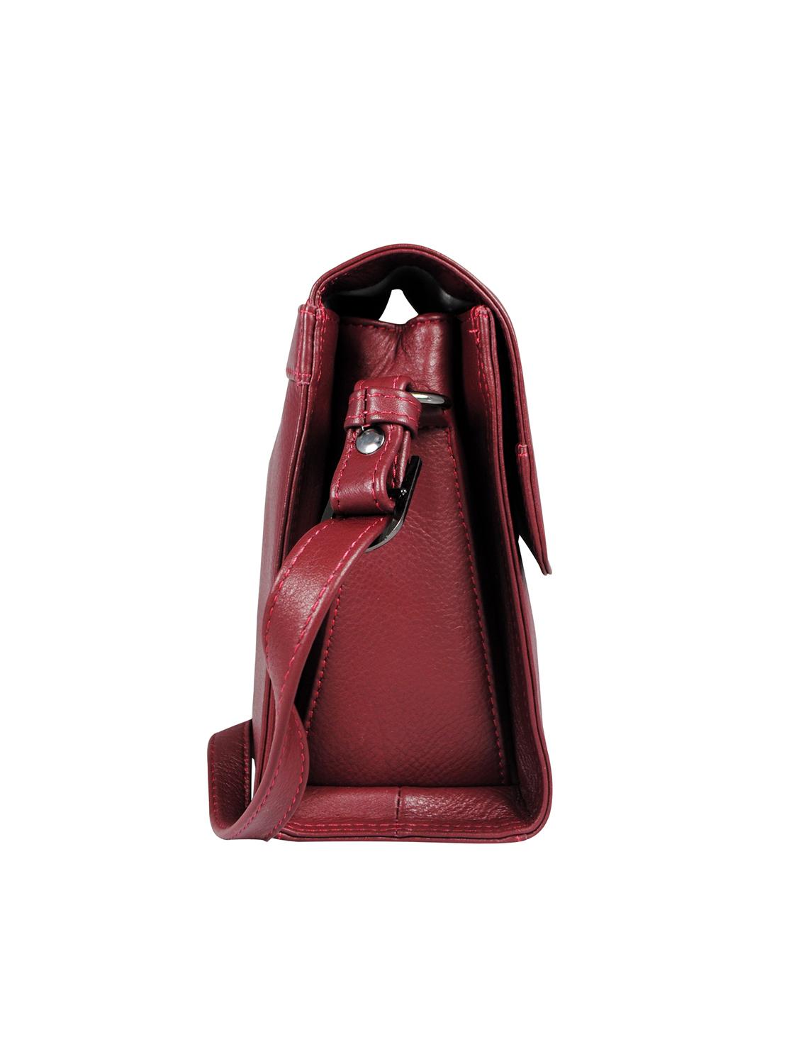 maroon solid regular sling bag - 16526357 - Standard Image - 4