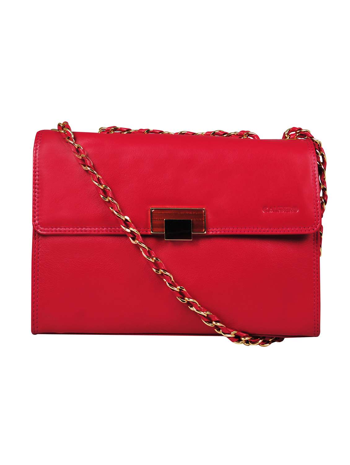 pink leather sling bag