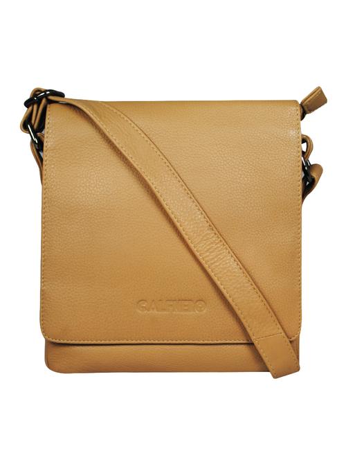 beige leather sling bag - 16526362 - Standard Image - 0