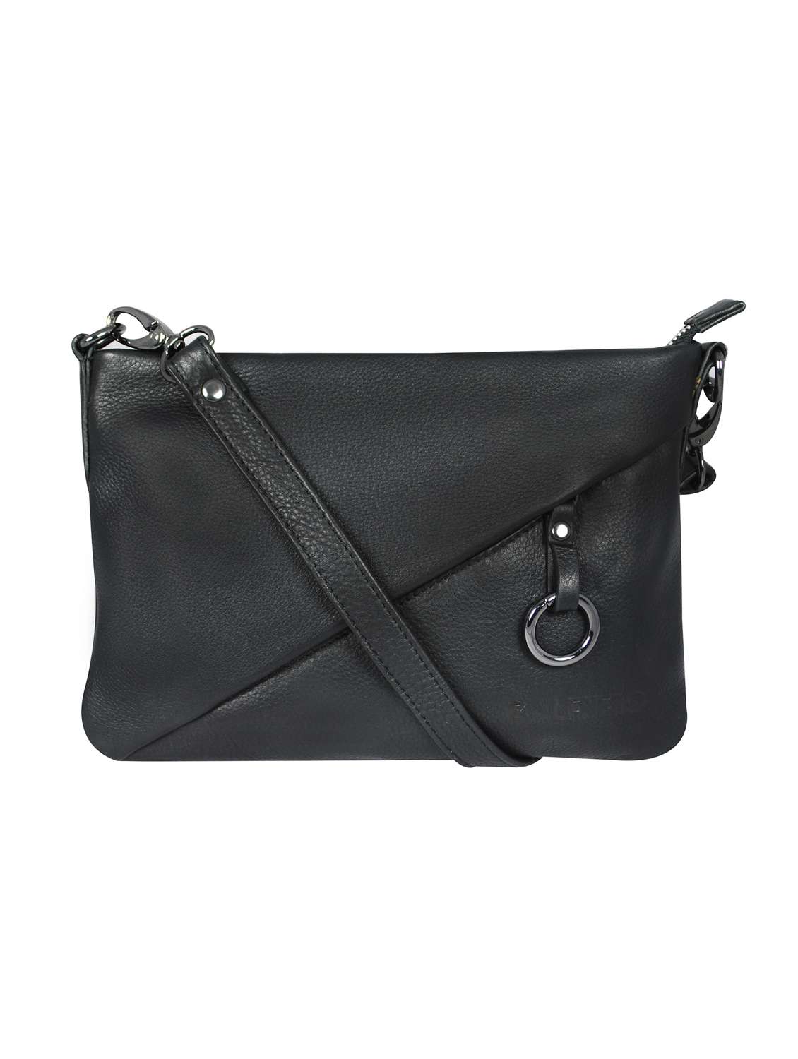 black solid regular sling bag