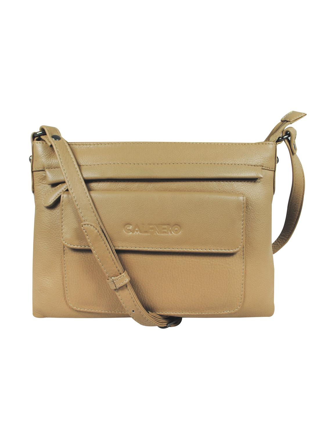 beige leather sling bag - 16526384 - Zoom Image - 0