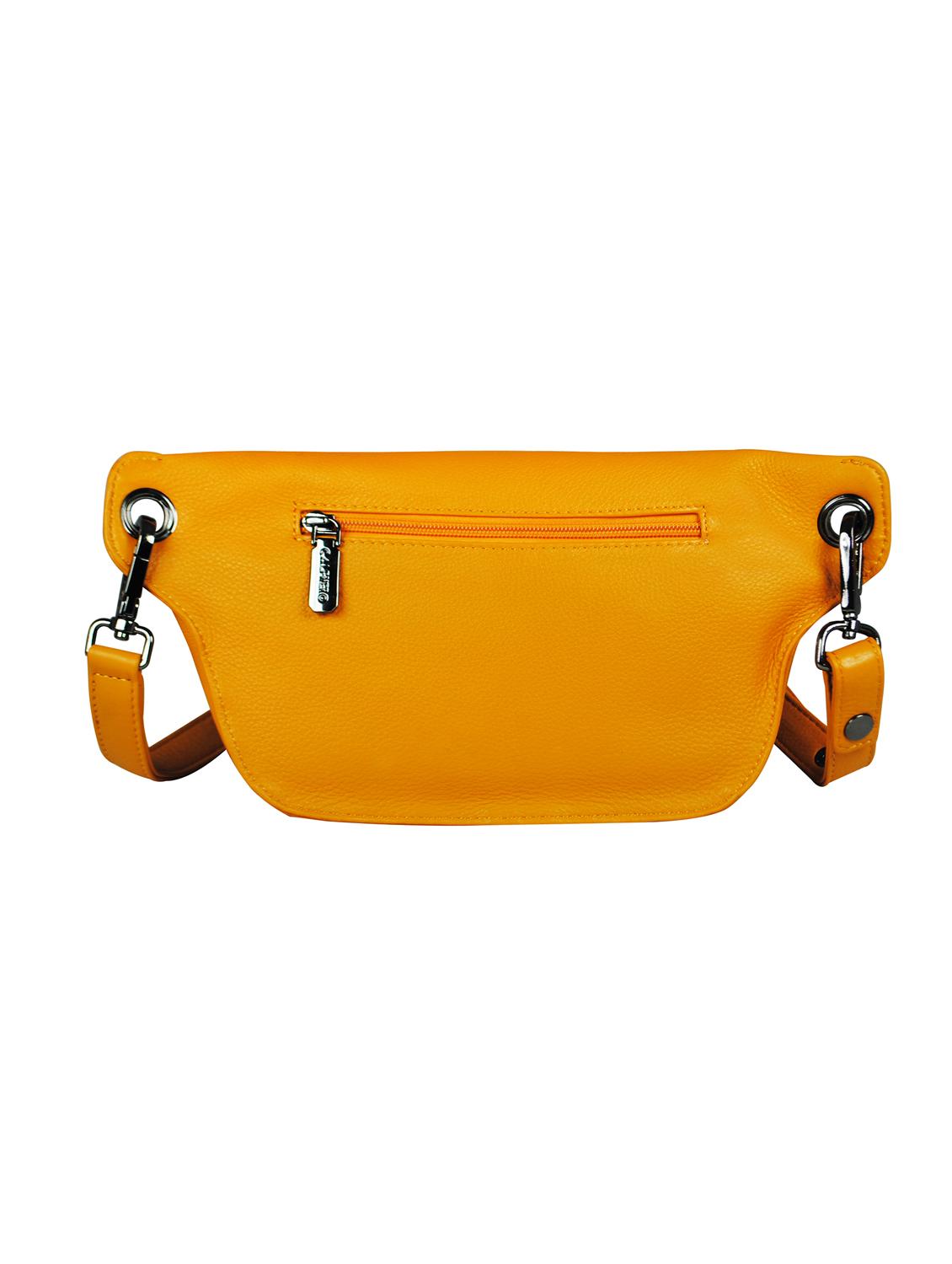 yellow leather regular pouch - 16526393 - Standard Image - 1