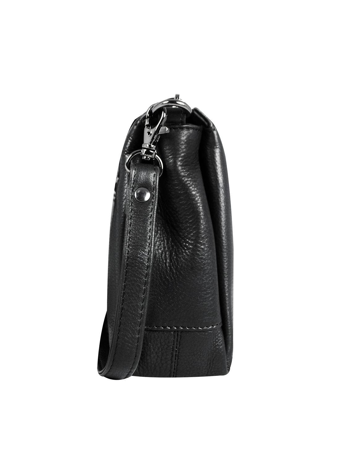 black solid regular sling bag - 16526395 - Standard Image - 4